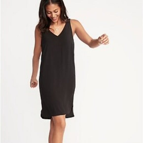 Gap Sleeveless V Neck Black Shift Dress Sz 12 - Picture 10 of 10